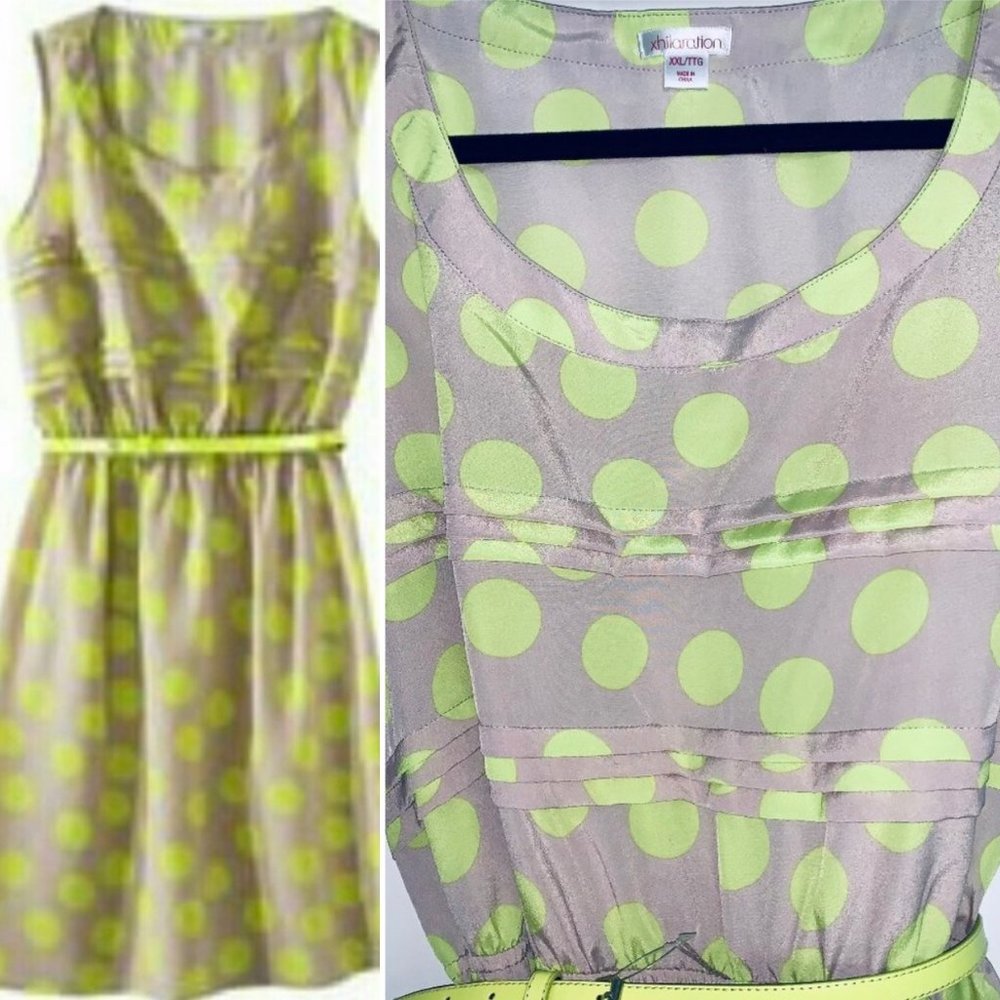 👗 Xhilaration Neon Polka Dot Sleeveless Dress NWOT